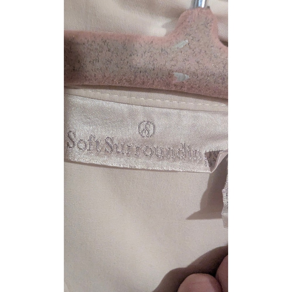 Soft Surroundings Button Down PM Ivory Cotton Stretch Flared Cuff Coastal - Picture 6 of 8